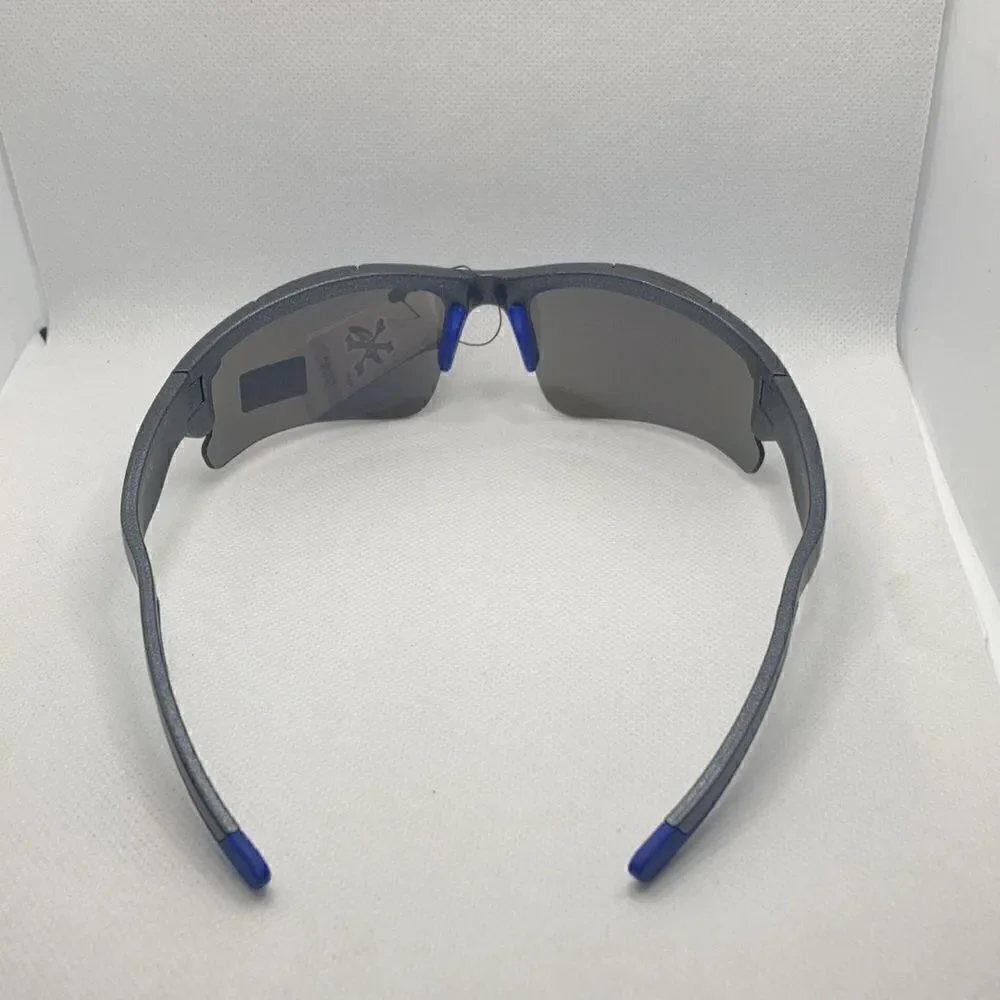 X-Loop Mens Sport Wrap Around Semi Rimless Mirrored Lens Sunglasses